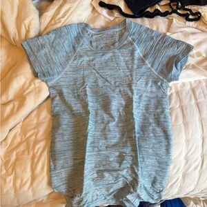 Athleta Light Blue Heather Short Sleeve Tee